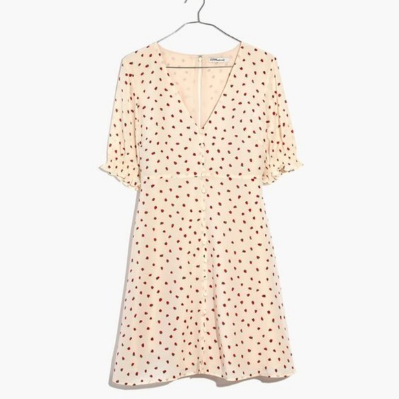 Madewell Silk Clover Button-Front Dress Sz 8 - Picture 4 of 5
